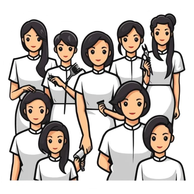 professional hair salon staff team sticker