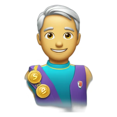 número dos do coler celeste con una medalla de ganador sticker