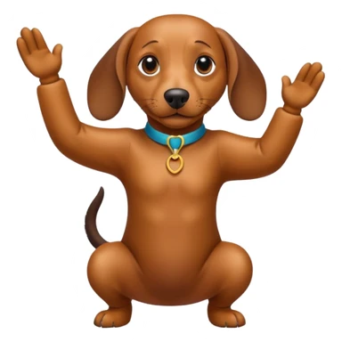Create a dachshund doing a dab move sticker