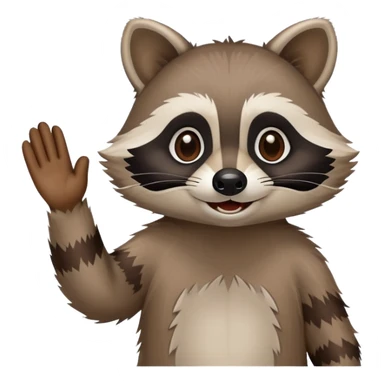 raccoon waving hello sticker
