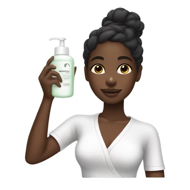 A black girl doing her skin care sticker