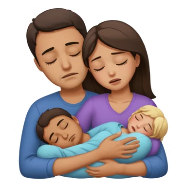 A man holding a sleeping woman in his arms whilst crying  sticker