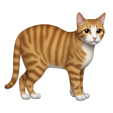 standing cat, full-body, side-profile sticker