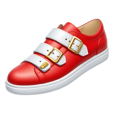 Sonic the Hedgehog's red shoes with white strap and gold buckle sticker