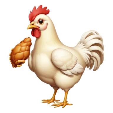 Chicken holding a chicken leg sticker