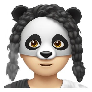 panda mask, only covering top half of face sticker