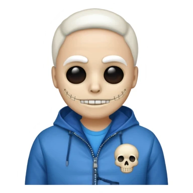 Sans from undertales head in the iPhone emoji style sticker