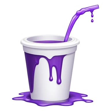 white styrofoam cup with purple liquid spilling out of it sticker