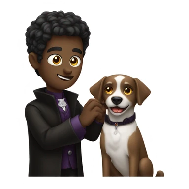 A vampire petting a dog sticker