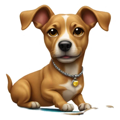 skateboarding dog with earring sticker