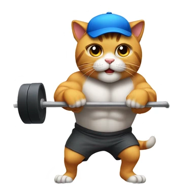 strong gym cat with cap  sticker
