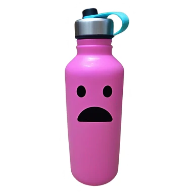 A tumbler water bottle that says hi sticker