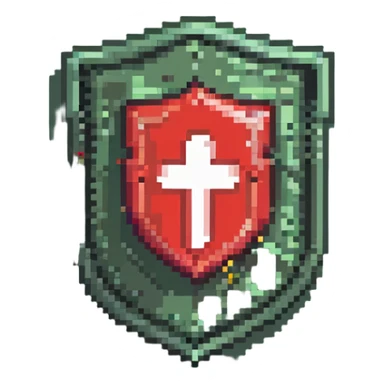 Red shield with </> code symbols, coding badge sticker