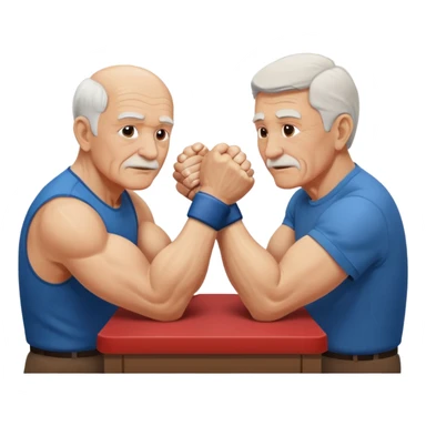 Two elderly men arm wrestling sticker