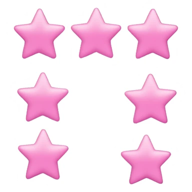 Three small pink , five-pointed stars grouped together. The stars have a slightly elongated shape, giving them a twinkling effect. They vary in size, with the largest star in the center and two smaller stars on either side.  sticker