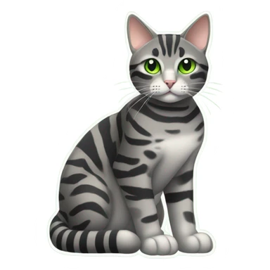 Black and gray tabby cat sticker