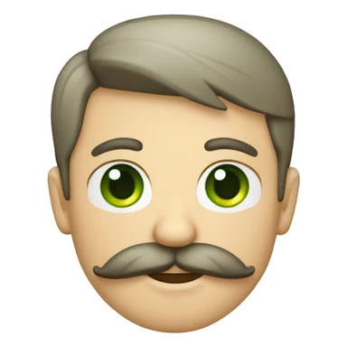 moreno con pelo piel clara bigote con ojos verdes sticker