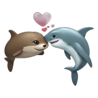 Otter and shark in love sticker