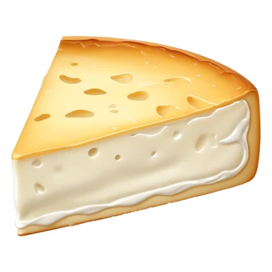 cinematic-realistic-brie-cheese-emoji,-featuring-a-creamy gooey center,-soft-ripened-cheese-with-a-delicate white rind-rendered-with-lifelike-detail-and-inviting,-natural-lightingwith a slice showing the gooey center sticker