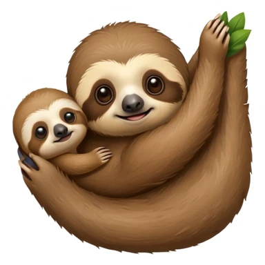 baby sloth with toy sticker