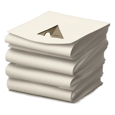 a stack of paper with a visible home symbol on it sticker
