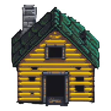 log cabin under construction sticker
