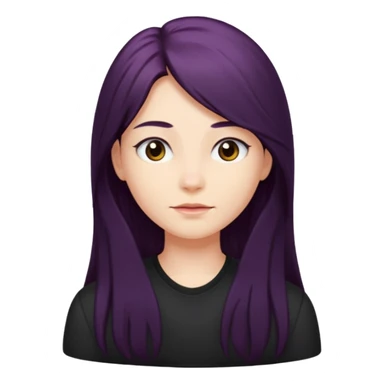 A avatar whit black shirt and berry long hair sticker