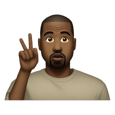 Kanye west with one finger on his mouth shushing  sticker