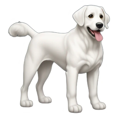 perro gigante de los Pirineos grande blanco con un moño en la cebza sticker