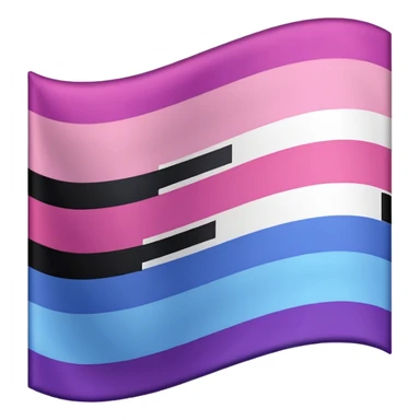 I want a flag, I want it to have three stripes and I want the stripes to be horizontal. I want the first stripe at the very top of the flag to be pink 🩷. The middle stripe will be the color purple 💜. And finally the bottom stripe will be the color blue 💙. sticker