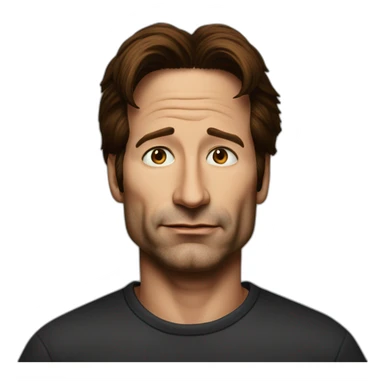 david duchovny with cross-eyed hyperrealistic sticker