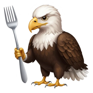 Aquila calva con forchetta sticker