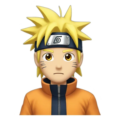 Naruto with hands behind his head looking in corner emoji sticker