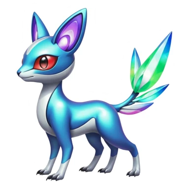 Shiny Colorful Futuristic Vernid-Trico-Meloetta-Latias-Koraidon-Peppercat-Protogen-Pokémon-Digimon-Fakémon-fusion-hybrid-creature sticker