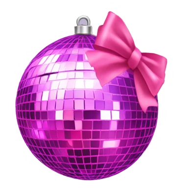 Disco ball with pink  bow on top sticker