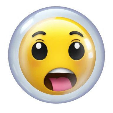 Scared yellow emoji in a bubble sticker