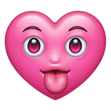 heart eye emoji with young sticking out sticker