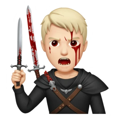 seppuku. man stabbing himself. sword going into the man. invisible background. it must show the pain as the sword goes through. blood dripping from the tip. the guy's head should be up with his mouth open in pain sticker