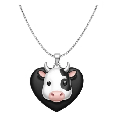 i need combination of this two emojis for making a neckless ❤️🐮 the desing must be simple so it can make easily  reduse details and make it black and white  use simple lines i insist rhe cow to be just like emoji sticker