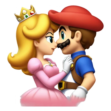 super mario kissing princess daisy love sticker