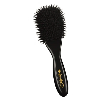 vintage rococo black hair brush sticker