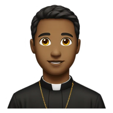 young catholic priest black hair sticker