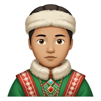 greenland citizen traditional outfit standing full scale sticker