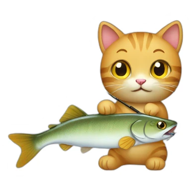 A cat that fishes sticker