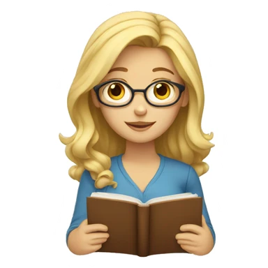 a blonde character with brown eyes studying sticker