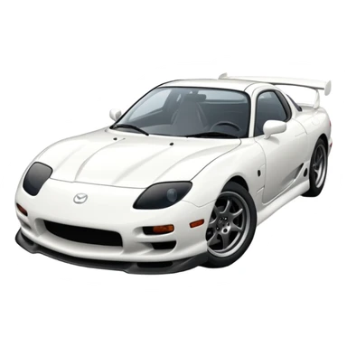 White mazda rx7  sticker