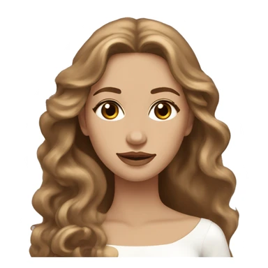 Light brown long wavy hair, hazel eyed bride with light-medium skin color looking like a goddess sticker