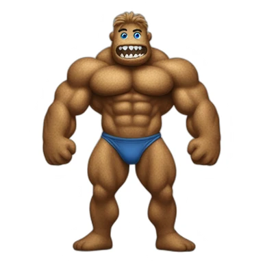 cookie monster body builder sticker