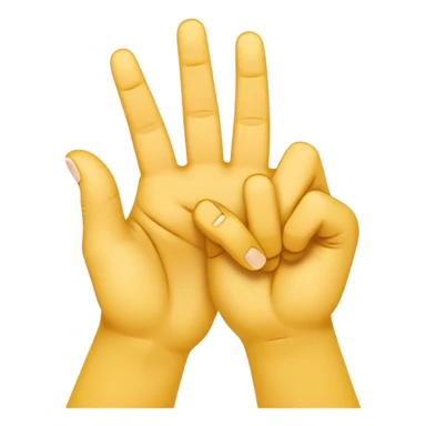 two yellow hands facing with crossed fingers in "S" shape sticker