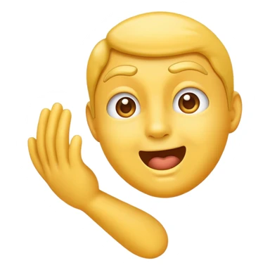 Classic yellow face emoji but with a hand ready to slap and a flirty face sticker